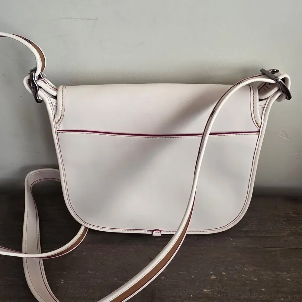 Coach Disney Mickey Mouse Chalk White Saddle Bag NEW Limited Edition